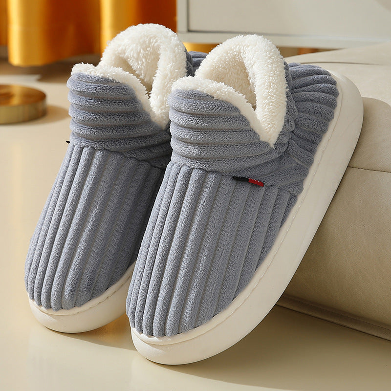 Men Winter New Women Cotton Slippers Outdoor Fashion Couple Slippers Warm Indoor Bedroom Cotton Plush Shoes Fleece Fluffy BargainsRule