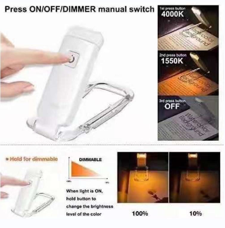 USB Folder Book Lamp Foldable Portable Simple