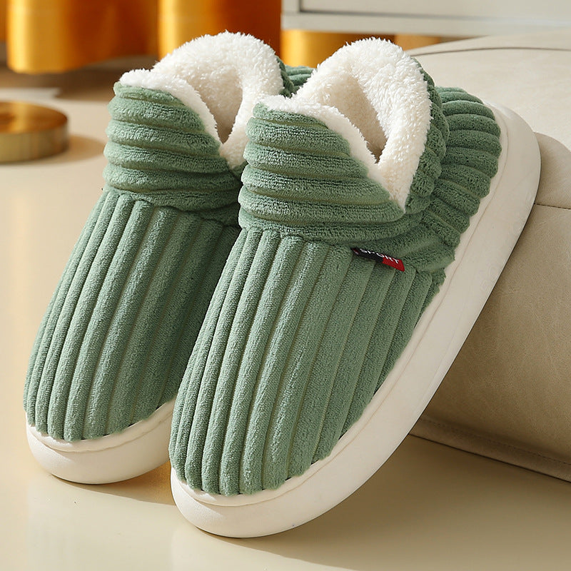 Men Winter New Women Cotton Slippers Outdoor Fashion Couple Slippers Warm Indoor Bedroom Cotton Plush Shoes Fleece Fluffy BargainsRule