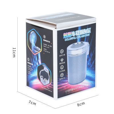 Car Ashtray With LED Light RGB Ambient Light Cigarette Cigar Ash Tray Container Trash Can Portable Ashtray Auto Accessories BargainsRule