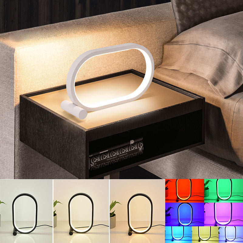 Usb Plug-In Lamp Oval Acrylic Lamp Touch Control Dimmable Modern Simple Creative Night Lamp Bedside Reading Lamp Desk Table Led BargainsRule