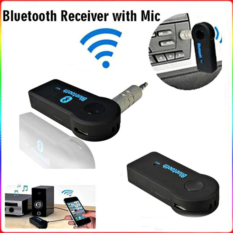 Handfree Car Bluetooth Music Receiver Universal 3.5mm Streaming A2DP Wireless Auto AUX Audio Adapter With Mic For Phone MP3 BargainsRule