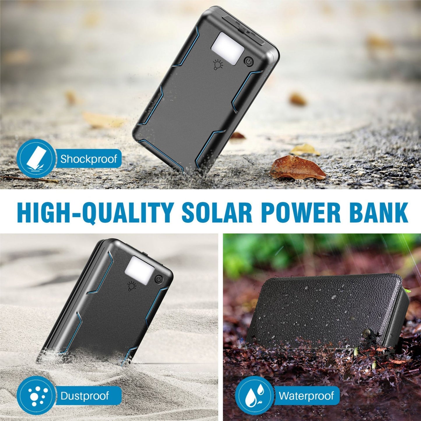 Folding Fast Charge Solar Charging Unit 20000 MA Large Capacity Portable Outdoor Folding Mobile Power Supply