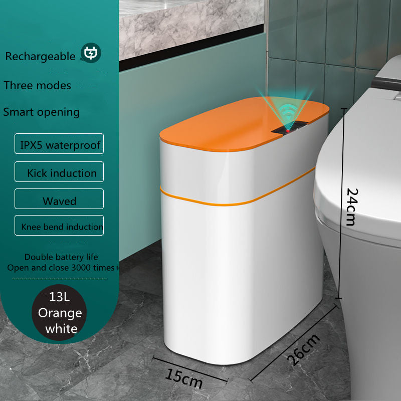 Smart Trash Can With Lid For Bedroom And Living Room Kitchen Storage Box Trash Can Induction Small Car Box Automatic Smart Dustbin Smart Trash Bin BargainsRule