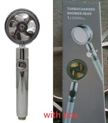 Shower Head Water Saving Flow 360 Degrees Rotating With Small Fan ABS Rain High Pressure Spray Nozzle Bathroom Accessories BargainsRule