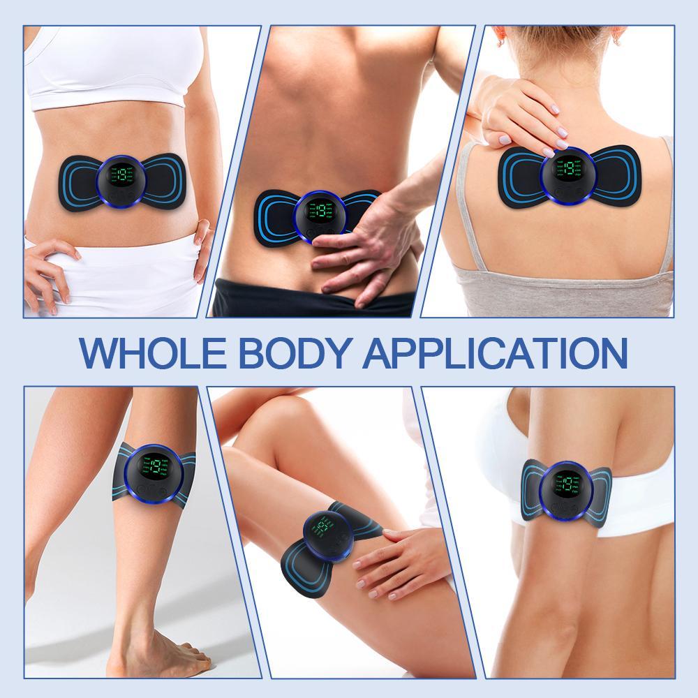 Mini Neck Massager, Lymphatic Drainage Massager, Portable Mini Back Massage Device For Neck Shoulder Back Waist, Remote Control With 8 Modes 19 Levels Adjustable & 5pcs Massage Stickers BargainsRule