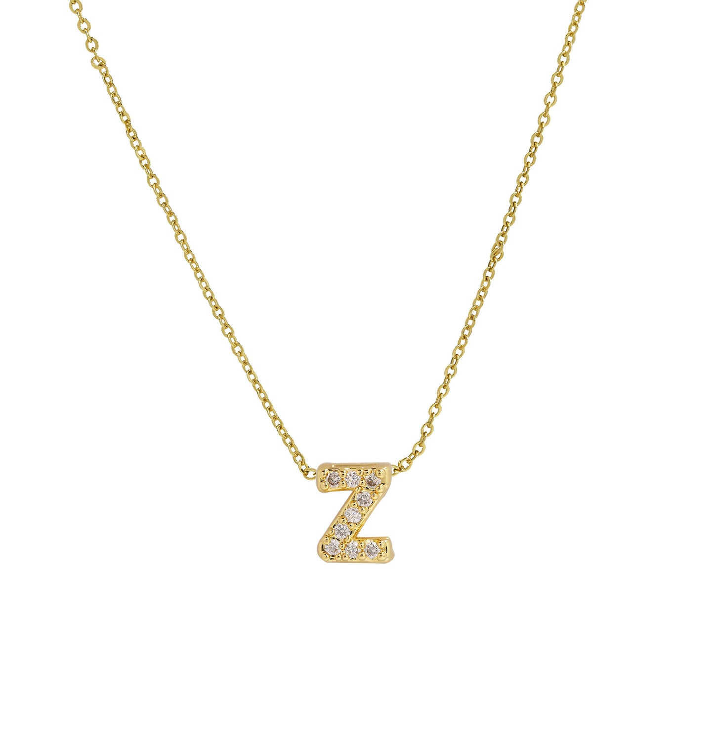 Gold Micro Inlaid With Diamond All-match Classic 26 English Letters Necklace Pendant BargainsRule