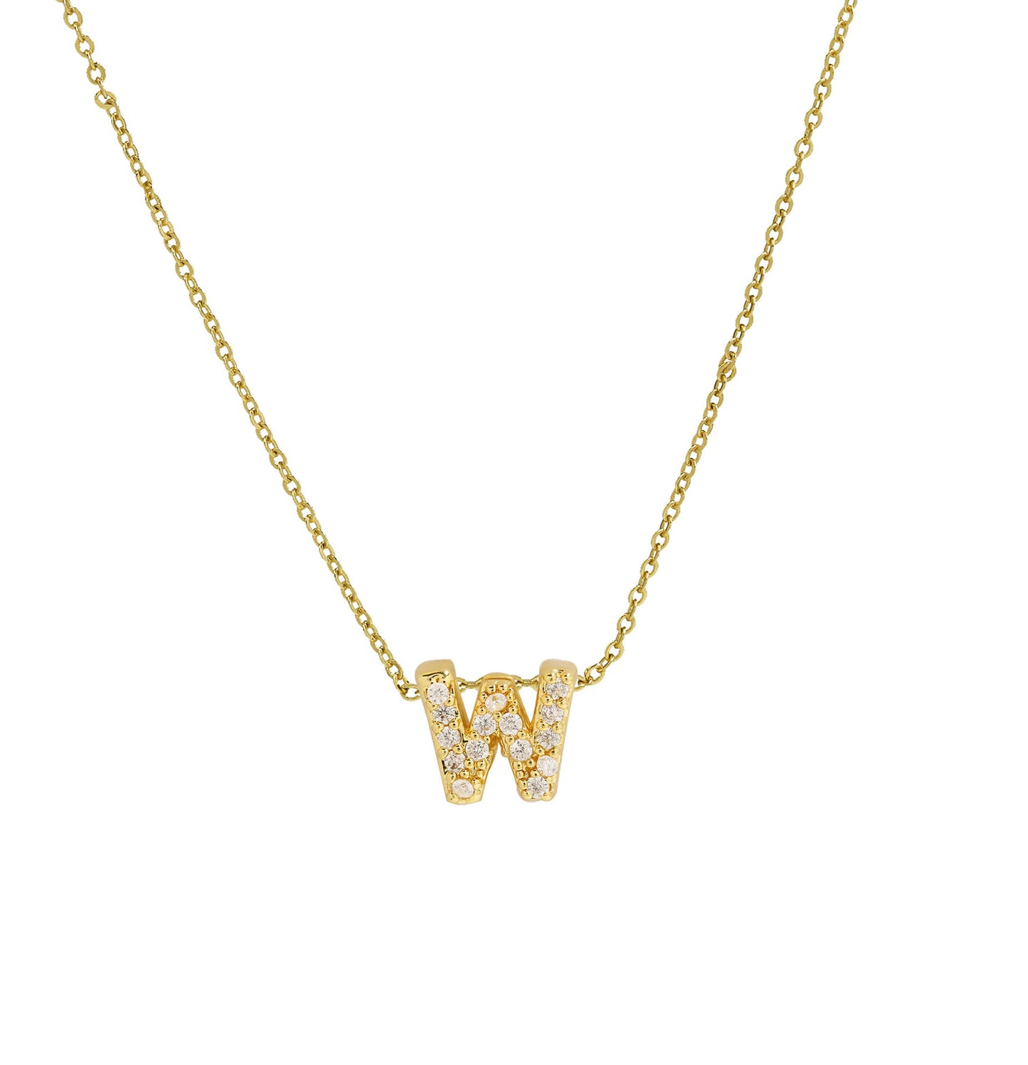 Gold Micro Inlaid With Diamond All-match Classic 26 English Letters Necklace Pendant BargainsRule