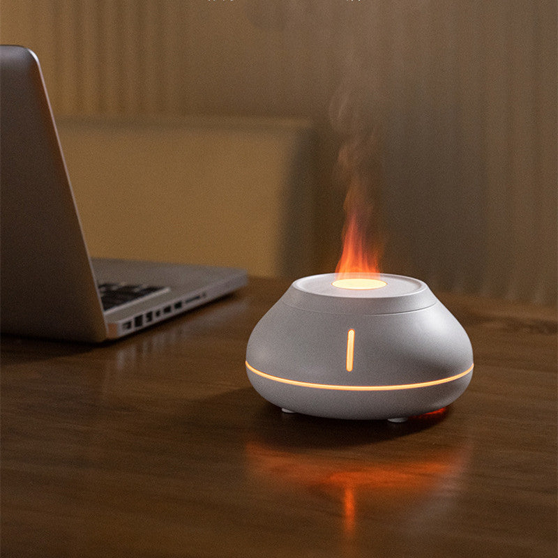 New Humidifier Colorful Simulation Flame Aroma Diffuser Desktop Creativity Humidifier For Home Room BargainsRule