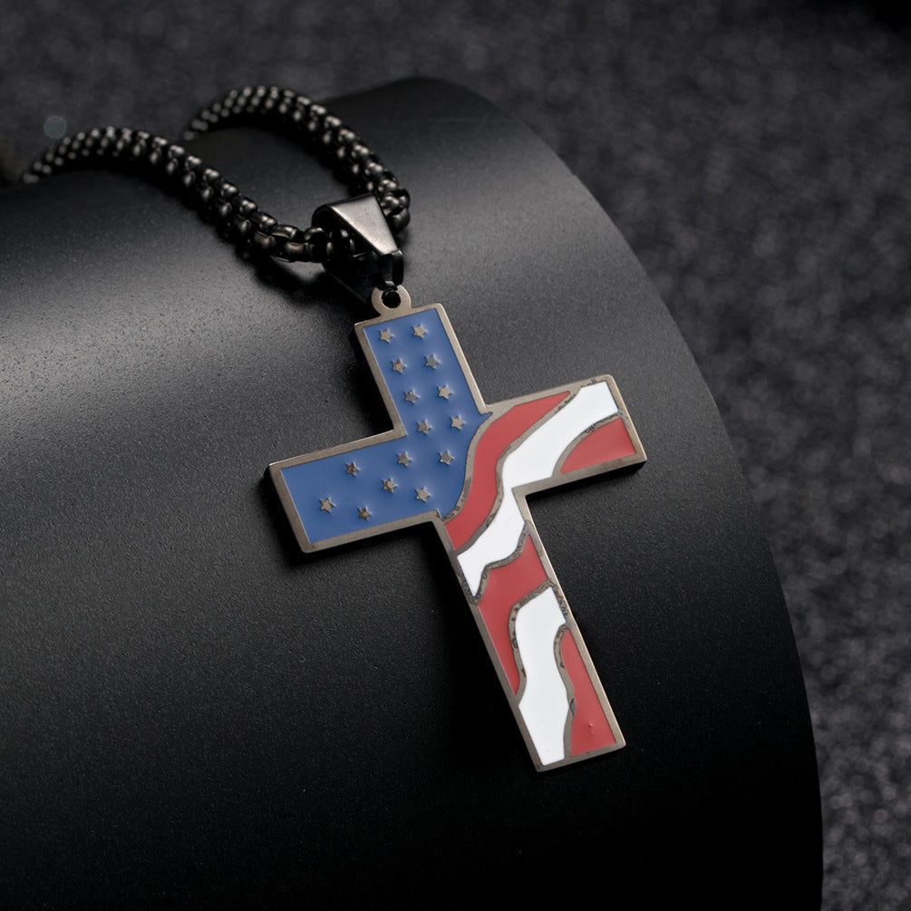 Flag Cross Necklace BargainsRule