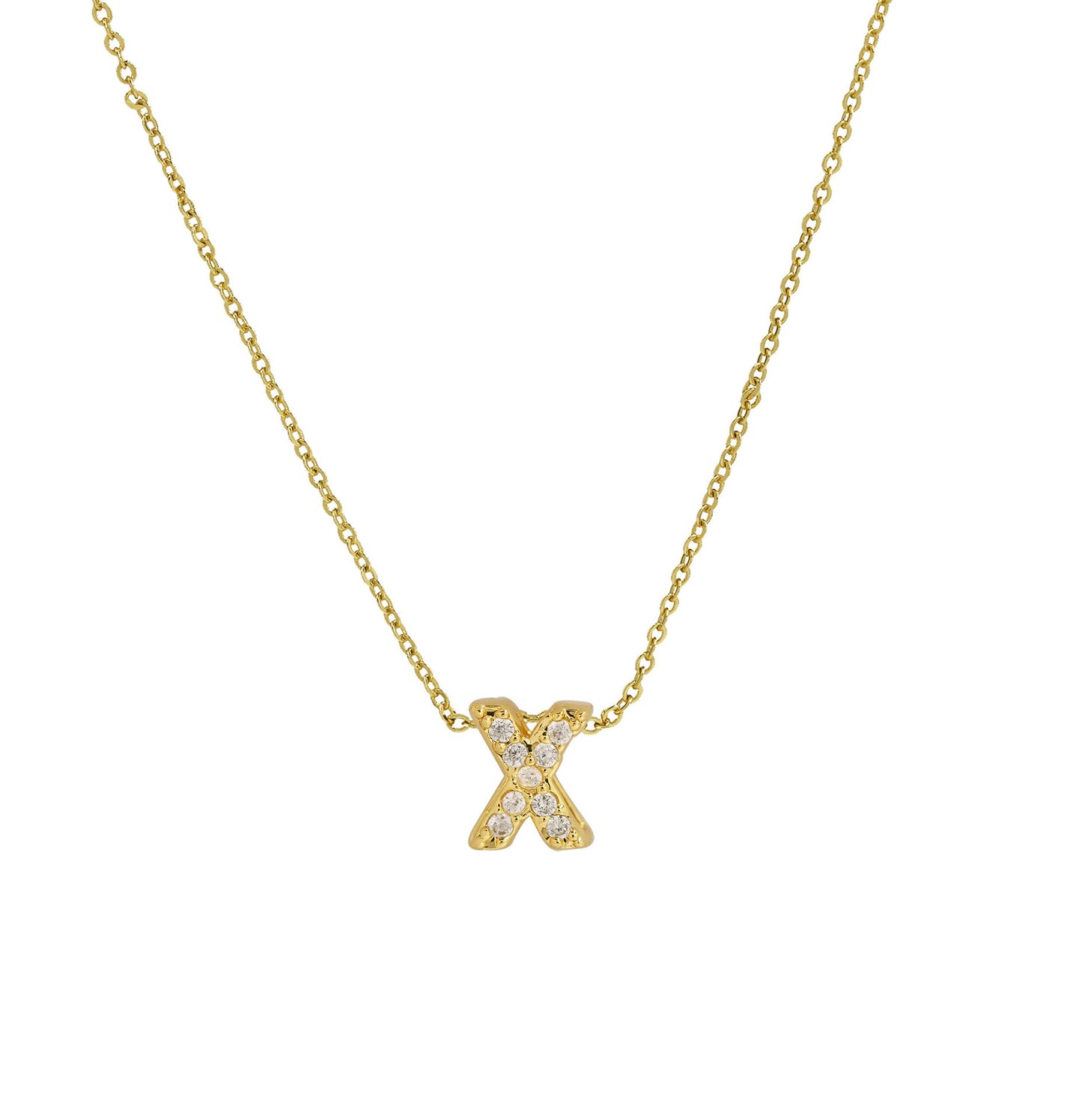 Gold Micro Inlaid With Diamond All-match Classic 26 English Letters Necklace Pendant BargainsRule