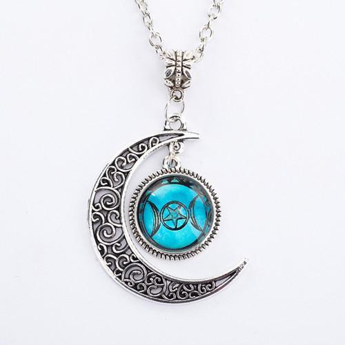 TRIPLE MOON GODDESS PENDANT NECKLACE