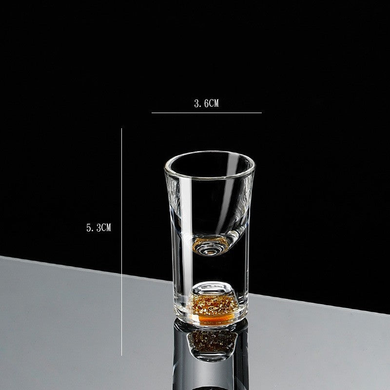 Small Crystal Glass One-shot Cup Divider Gold Foil Liquor Cup BargainsRule