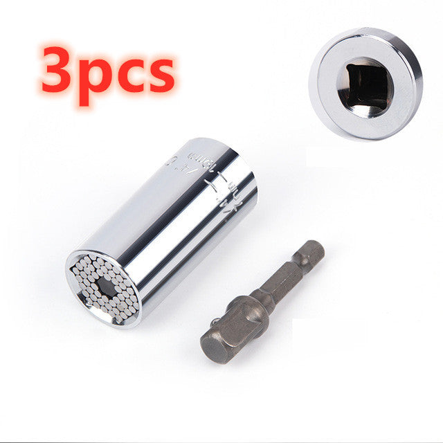 Home Repair Ratchet Socket Wrench Chrome Vanadium Steel Hand Drill Sleeve 7-19mm BargainsRule