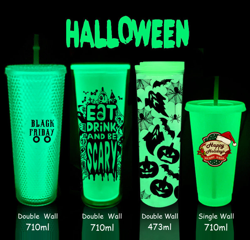 Cross-border E-commerce New Product Plastic Sippy Cup Luminous Cup Fluorescent Cup Discoloration Cup