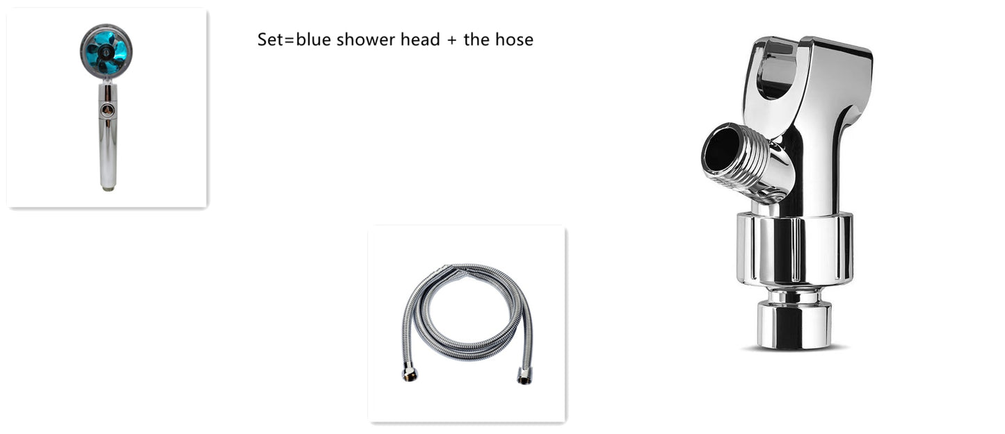 Shower Head Water Saving Flow 360 Degrees Rotating With Small Fan ABS Rain High Pressure Spray Nozzle Bathroom Accessories