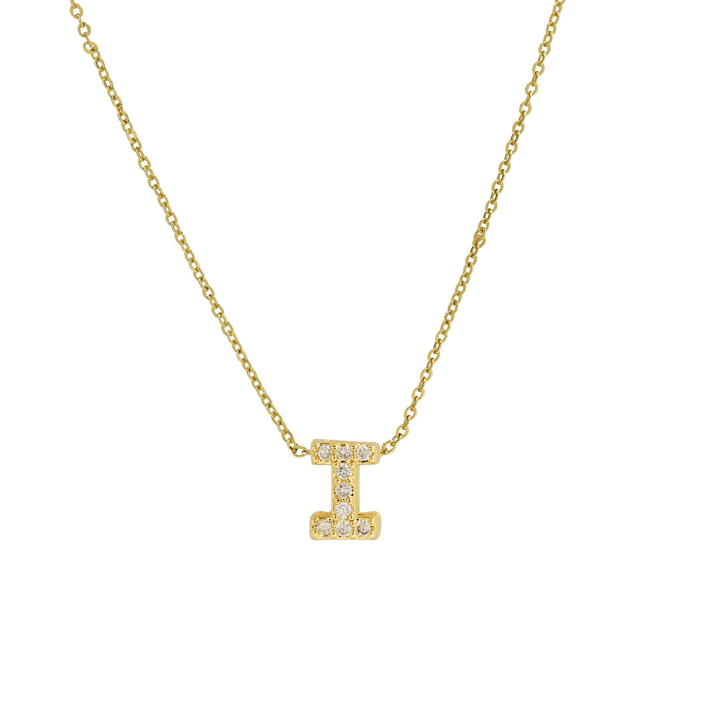 Gold Micro Inlaid With Diamond All-match Classic 26 English Letters Necklace Pendant BargainsRule