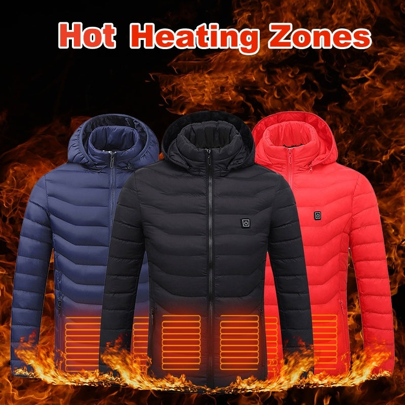 New Heated Jacket Coat USB Electric Jacket Cotton Coat Heater Thermal Clothing Heating Vest Men's Clothes Winter BargainsRule