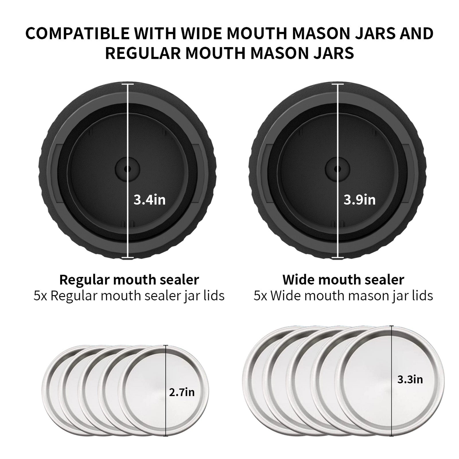 Electric Mason Jar Vacuum Sealer Kit Cordless Automatic Jar Sealer Kit for Food Storage and Fermentation with Wide-Mouth and Regular-Mouth Mason Jar Lids BargainsRule