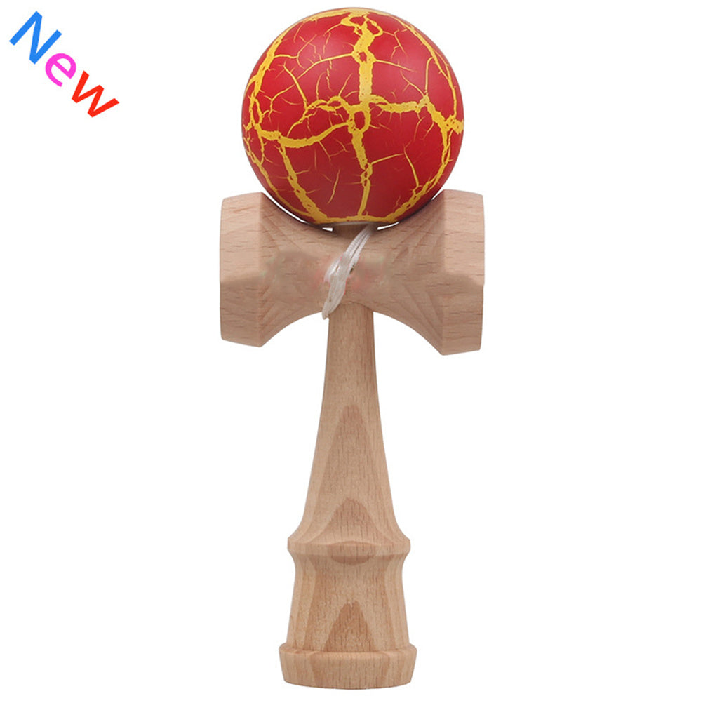 Safety Crack Pattern Toy Bamboo Kendama Best Wooden Educational Toys Kids Toy 7 Colors