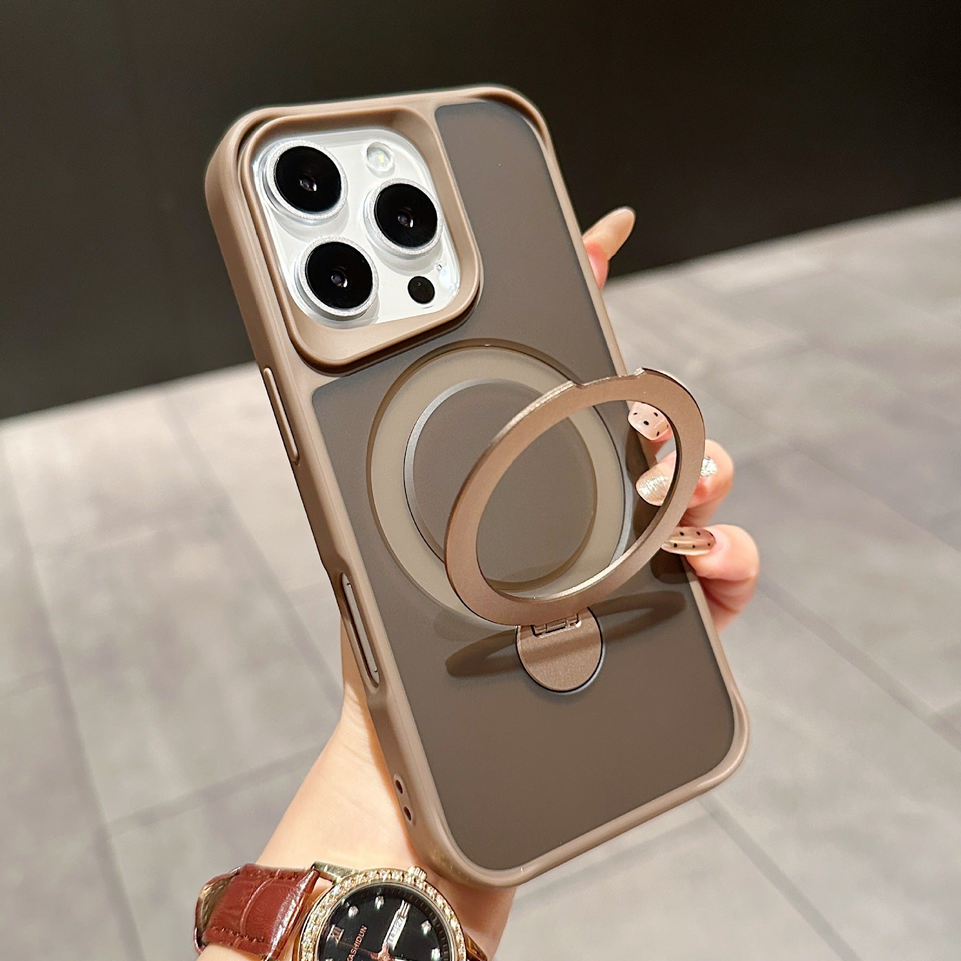 Suitable For IPhone16Pro Skin Feeling 360 Degrees Rotating Bracket Magnetic Suction Phone Case BargainsRule