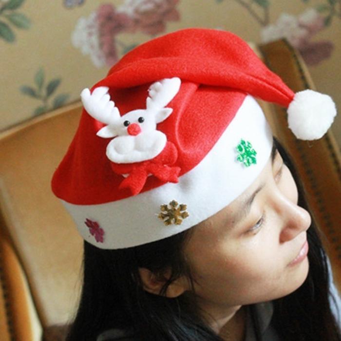 Christmas Decorations Non-woven Cartoon Applique Luminous Hat BargainsRule