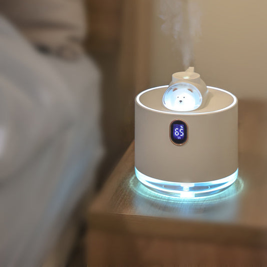 Cute Bear Wireless Air Humidifier USB Aromatherapy Diffuser With LED Lamp 500ML Portable Ultrasonic Mist Maker Water Car Fogger BargainsRule