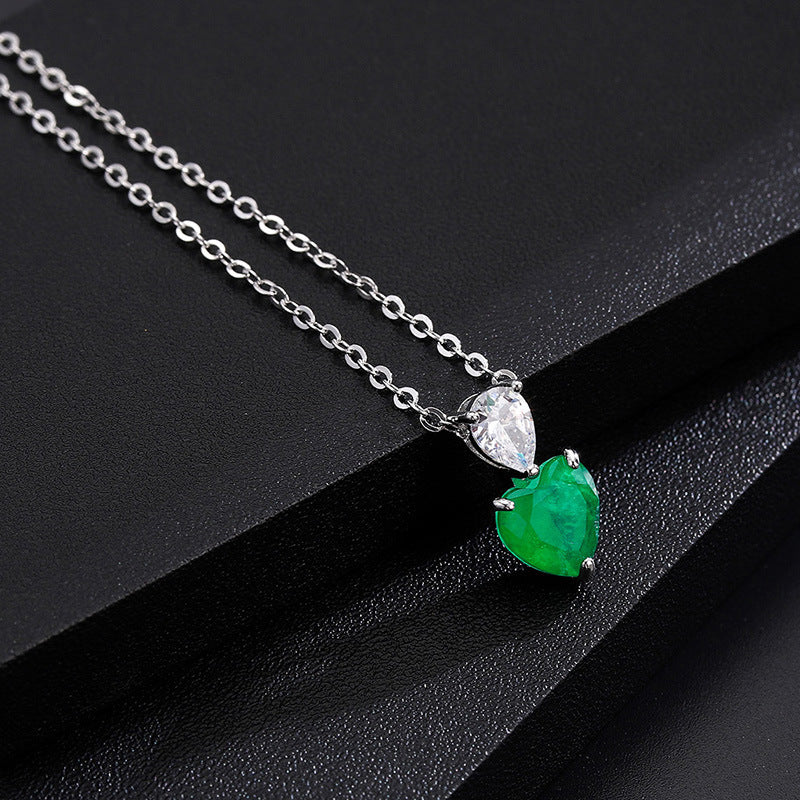 Raiba Emerald Necklace Retro Europe And America