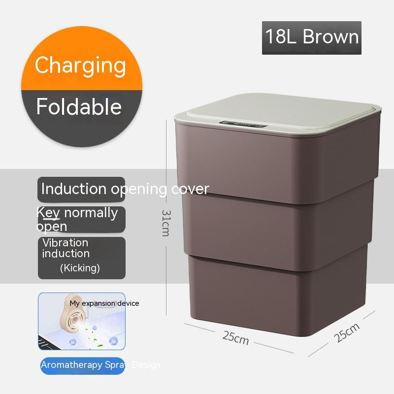 Smart Trash Can With Lid For Bedroom And Living Room Kitchen Storage Box Trash Can Induction Small Car Box Automatic Smart Dustbin Smart Trash Bin BargainsRule