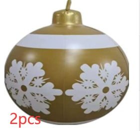 Christmas Ornament Ball Outdoor Pvc 60CM Inflatable Decorated Ball PVC Giant Big Large Balls Xmas Tree Decorations Toy Ball BargainsRule