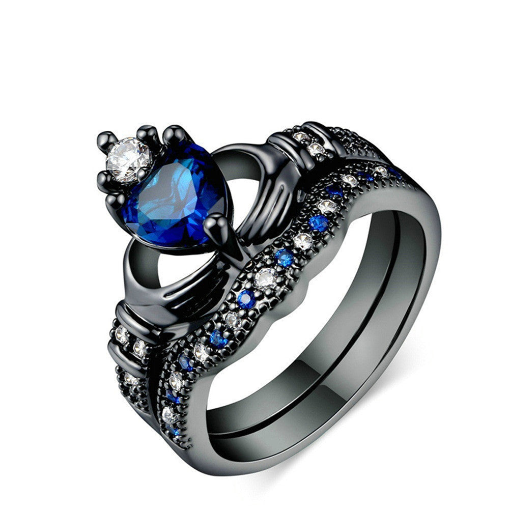 Crown love sapphire female ring BargainsRule