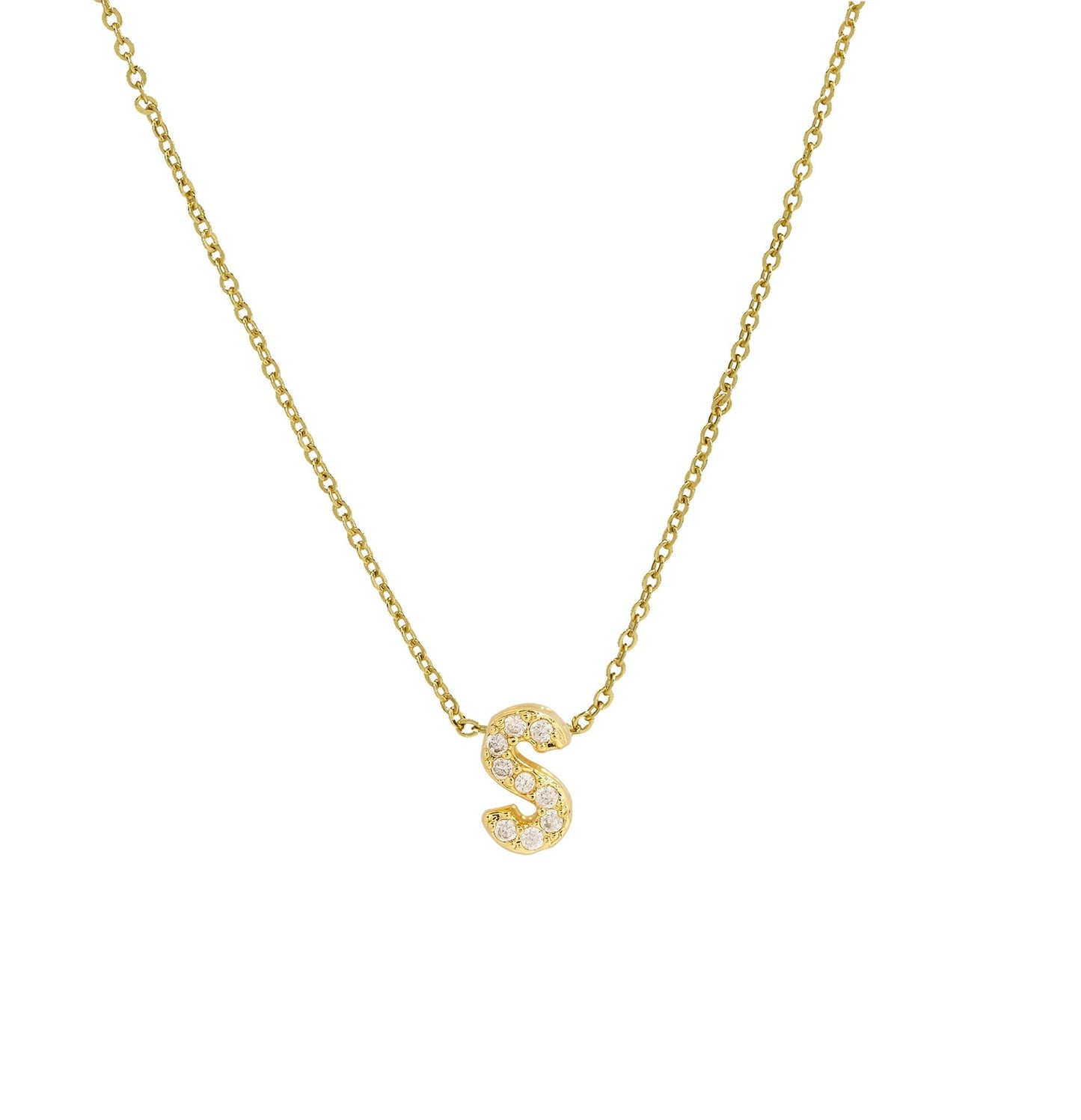 Gold Micro Inlaid With Diamond All-match Classic 26 English Letters Necklace Pendant BargainsRule