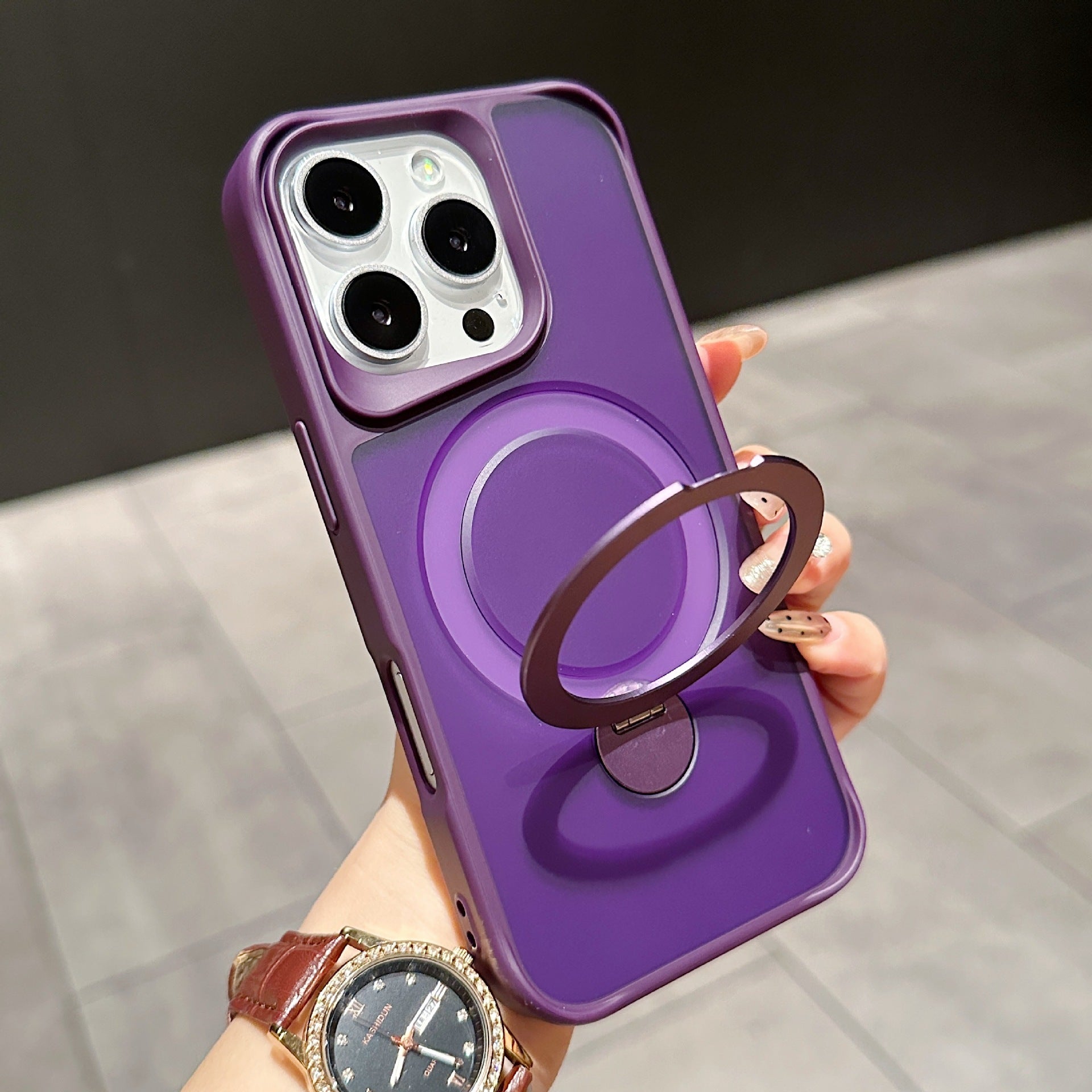 Suitable For IPhone16Pro Skin Feeling 360 Degrees Rotating Bracket Magnetic Suction Phone Case BargainsRule