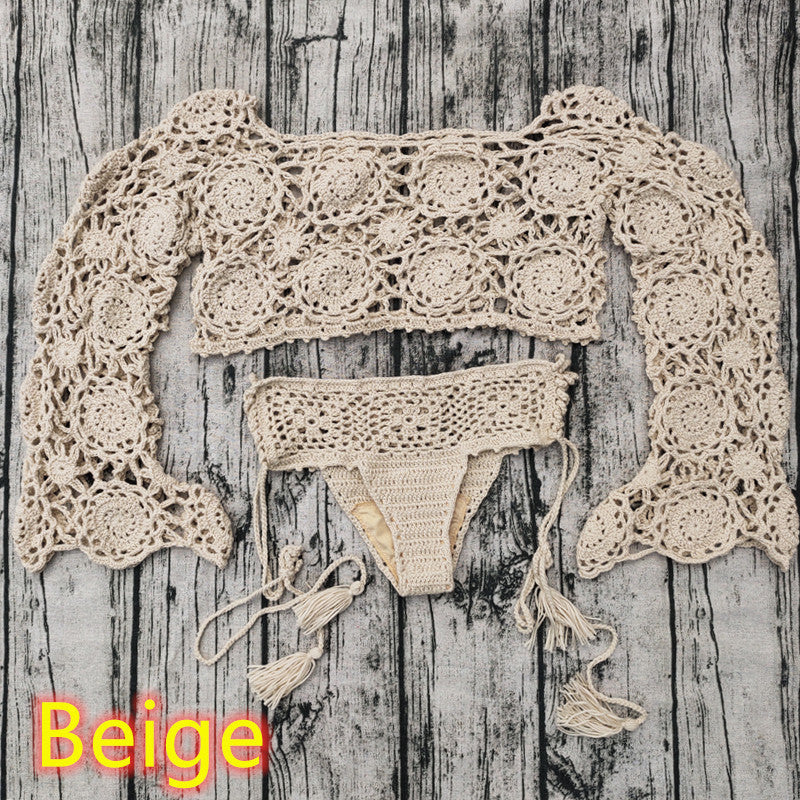 Europe And America Hand Crochet Bikini Set