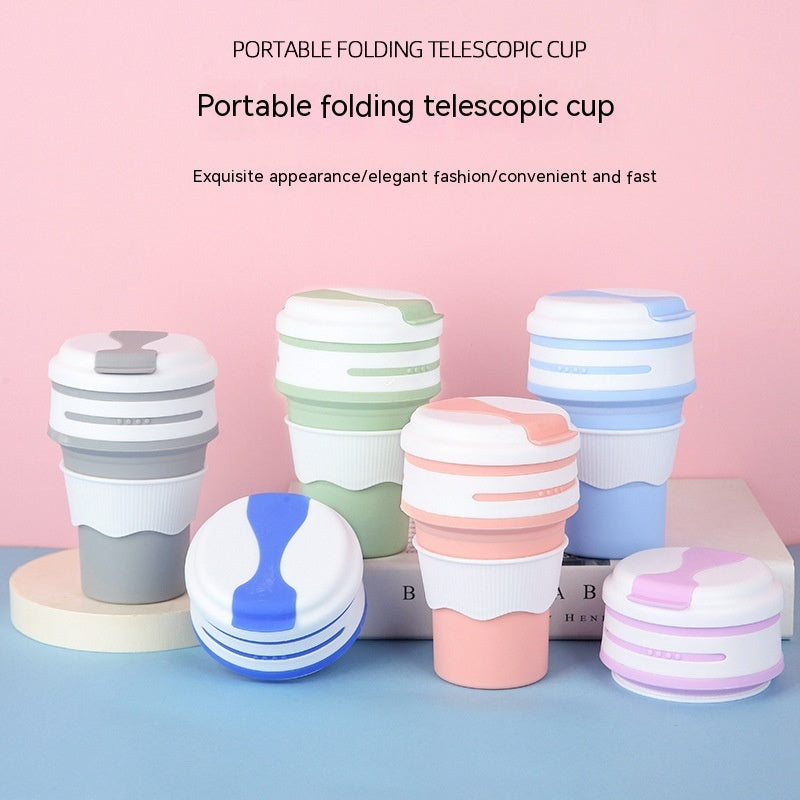 Outdoor Travel Portable Silicone For Water Folding Coffee Cup Water Bottle