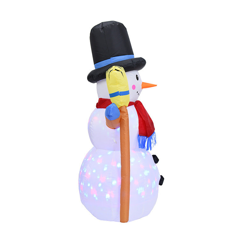 LED Light Inflatable Model Christmas Snowman Colorful Rotate Airblown Dolls Toys For Holiday Household Party Accessory