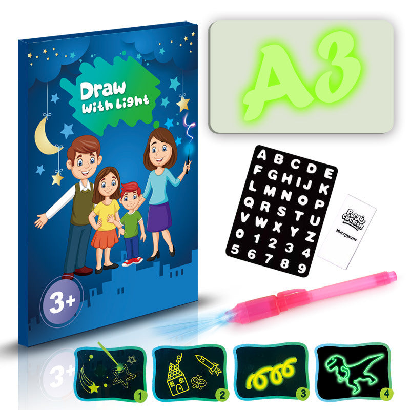 Educational Toy Drawing Pad 3D Magic 8 Light Effects Puzzle Board Sketchpad BargainsRule