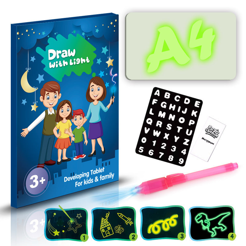 Educational Toy Drawing Pad 3D Magic 8 Light Effects Puzzle Board Sketchpad BargainsRule