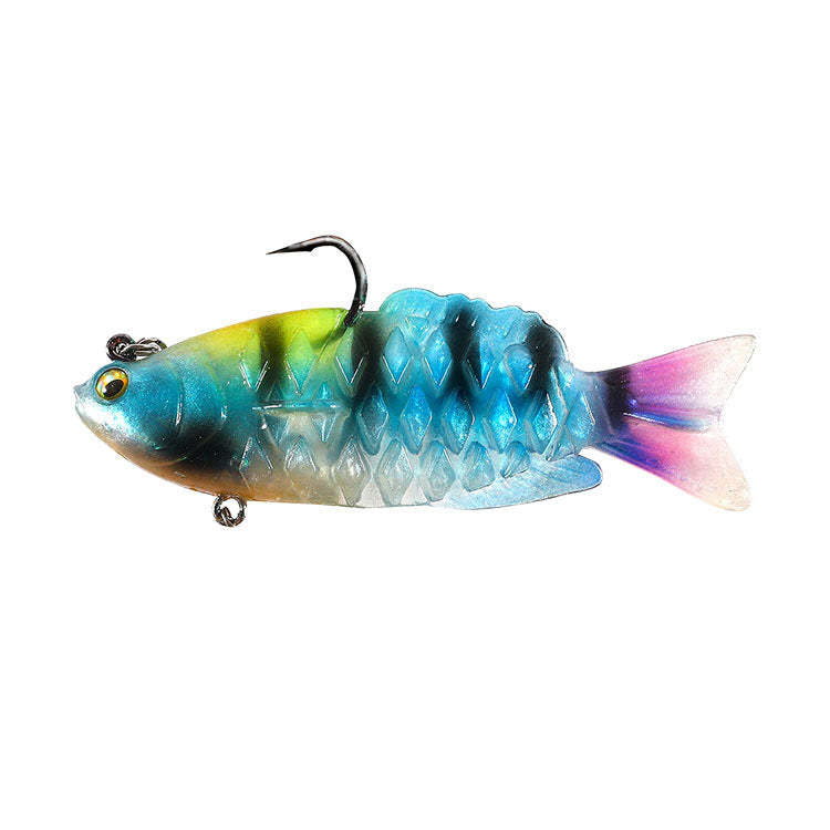 Soft Shad Bait Ultrasoft Multisection Silicone Jig Head Lure Dark Sleeper Swimbait For Bass Fishing