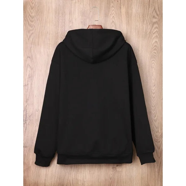 Women Basic Sweatshirt Casual Hooded Sweatshirt Autumn Winter Padded Long Sleeve Trump Alphabet Printed Top Oversize