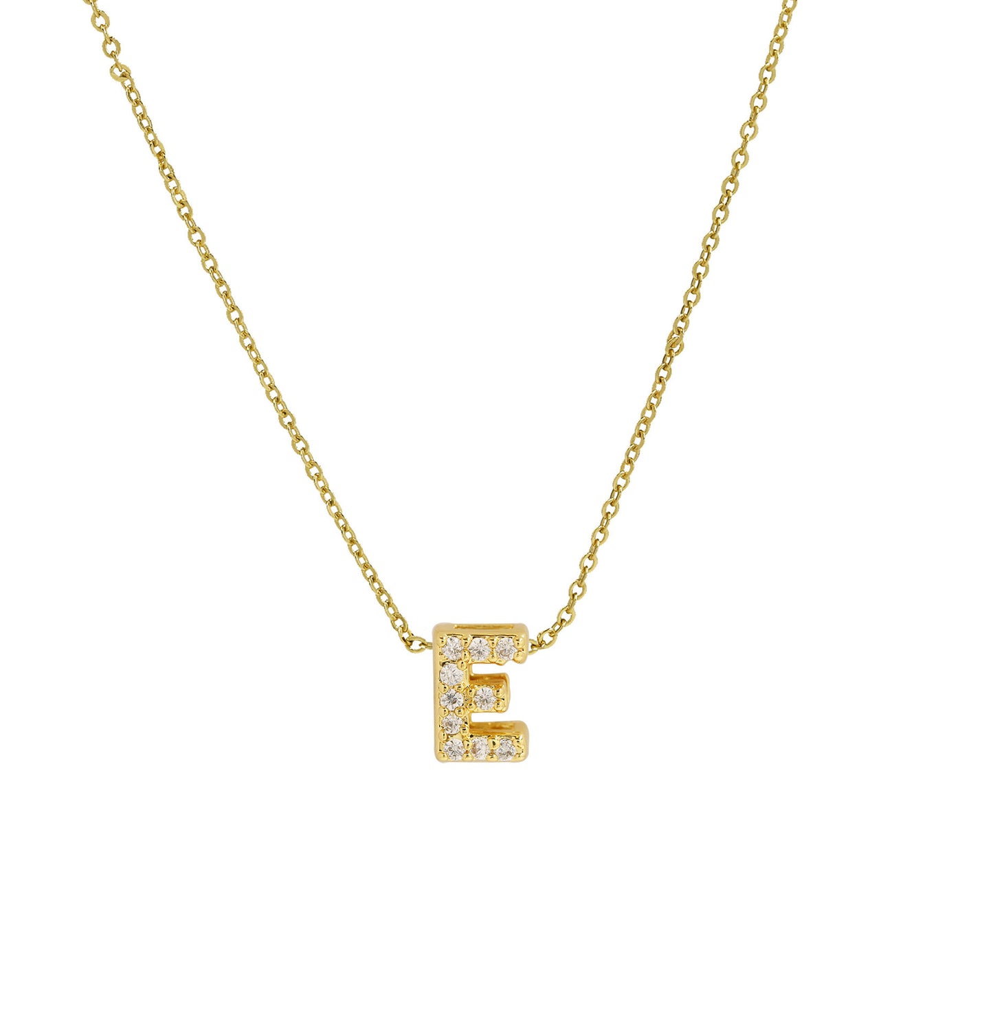 Gold Micro Inlaid With Diamond All-match Classic 26 English Letters Necklace Pendant BargainsRule