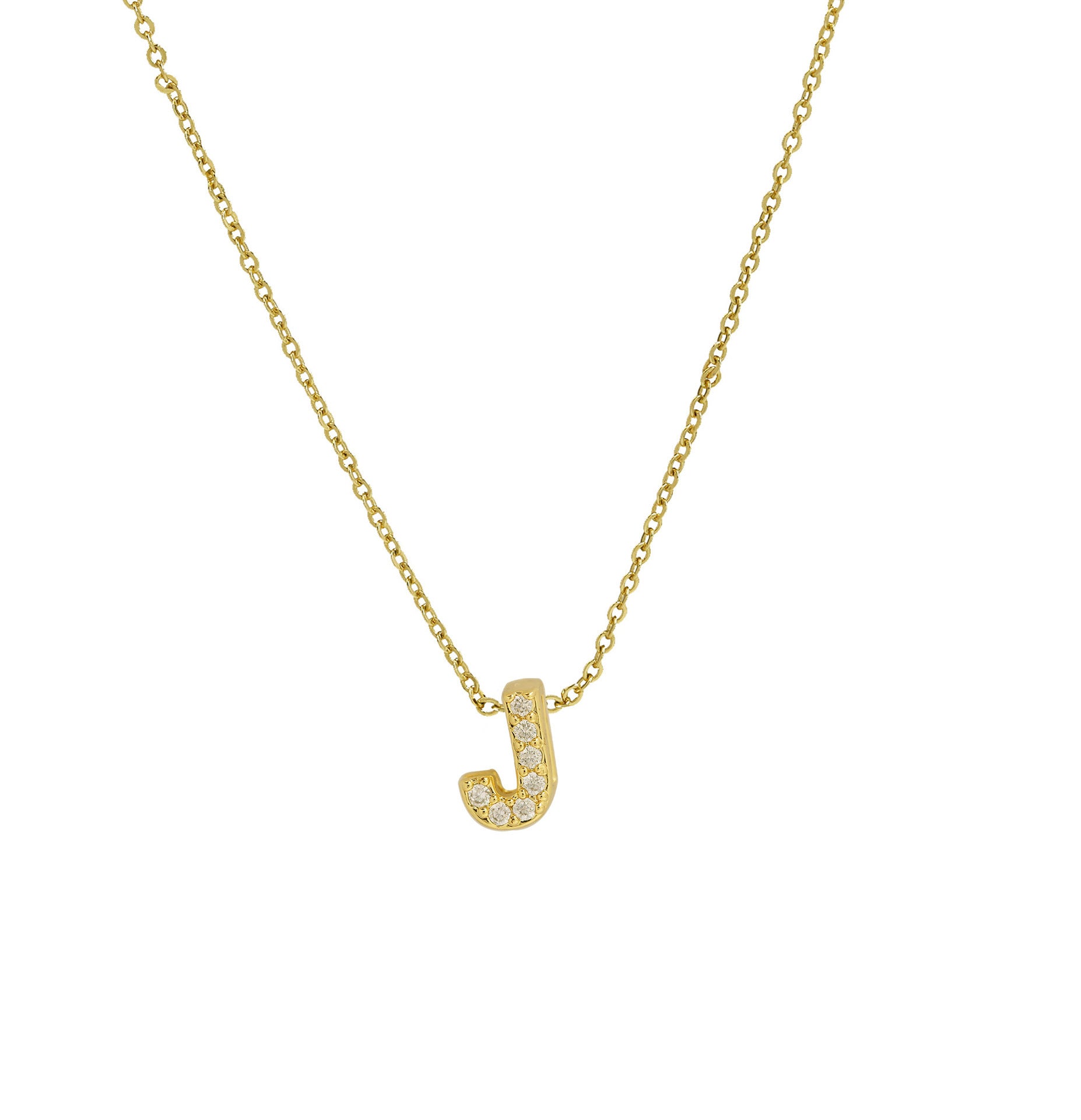 Gold Micro Inlaid With Diamond All-match Classic 26 English Letters Necklace Pendant BargainsRule