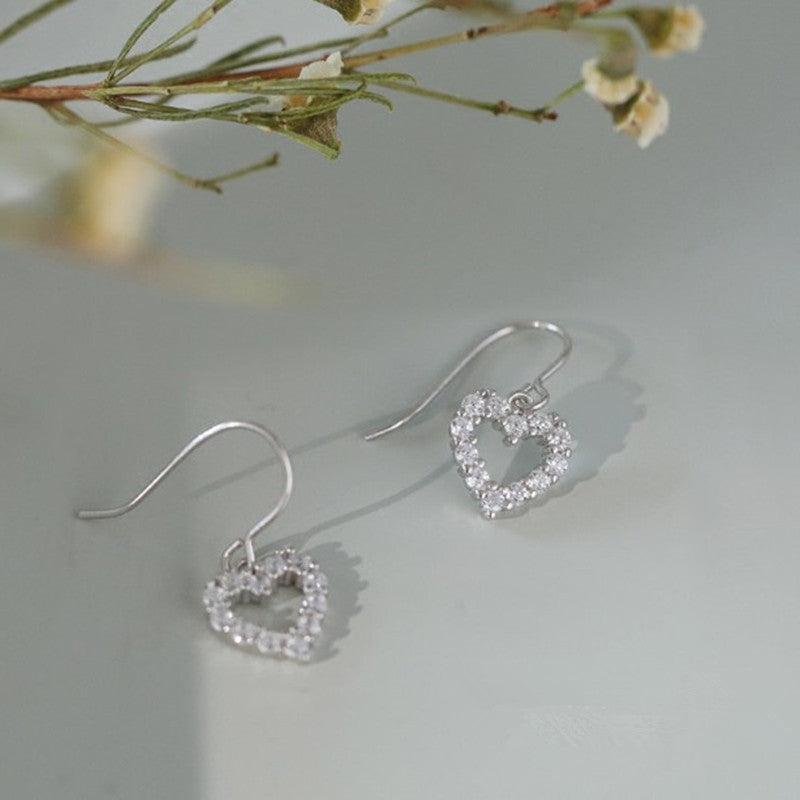 Heart Sparkling Diamond Earrings BargainsRule