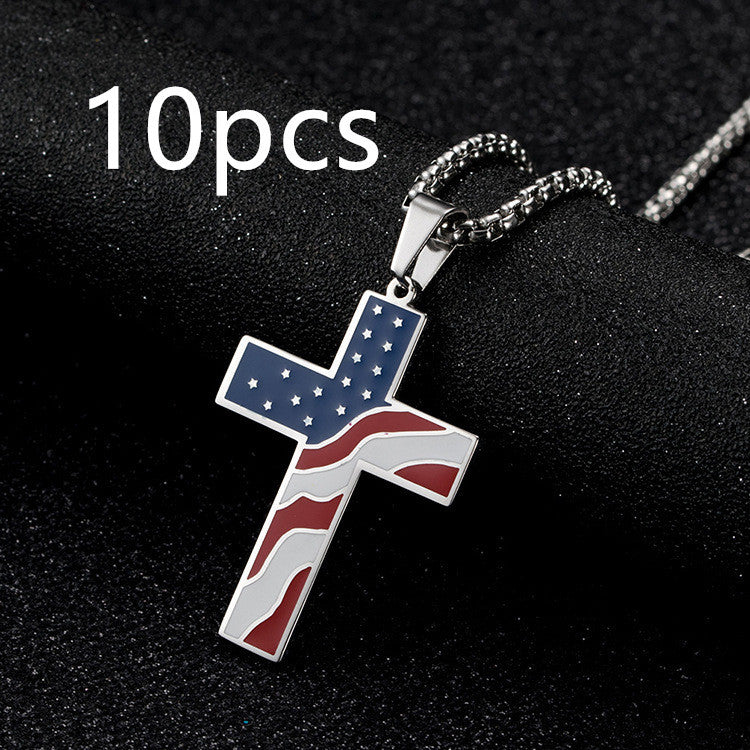 Flag Cross Necklace BargainsRule