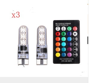 Excellent pies T10 width lamp silica gel 5050-6SMD car LED colorful RGB lights flashing license plate lamp BargainsRule