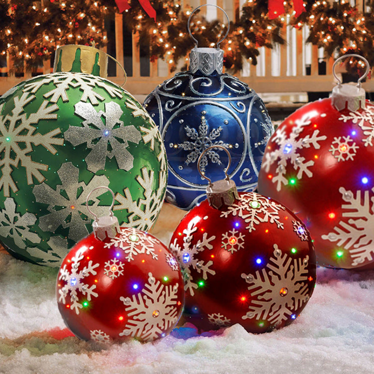 Christmas Ornament Ball Outdoor Pvc 60CM Inflatable Decorated Ball PVC Giant Big Large Balls Xmas Tree Decorations Toy Ball BargainsRule