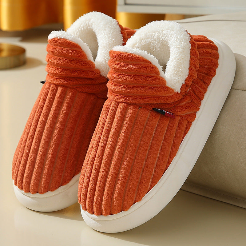 Men Winter New Women Cotton Slippers Outdoor Fashion Couple Slippers Warm Indoor Bedroom Cotton Plush Shoes Fleece Fluffy BargainsRule