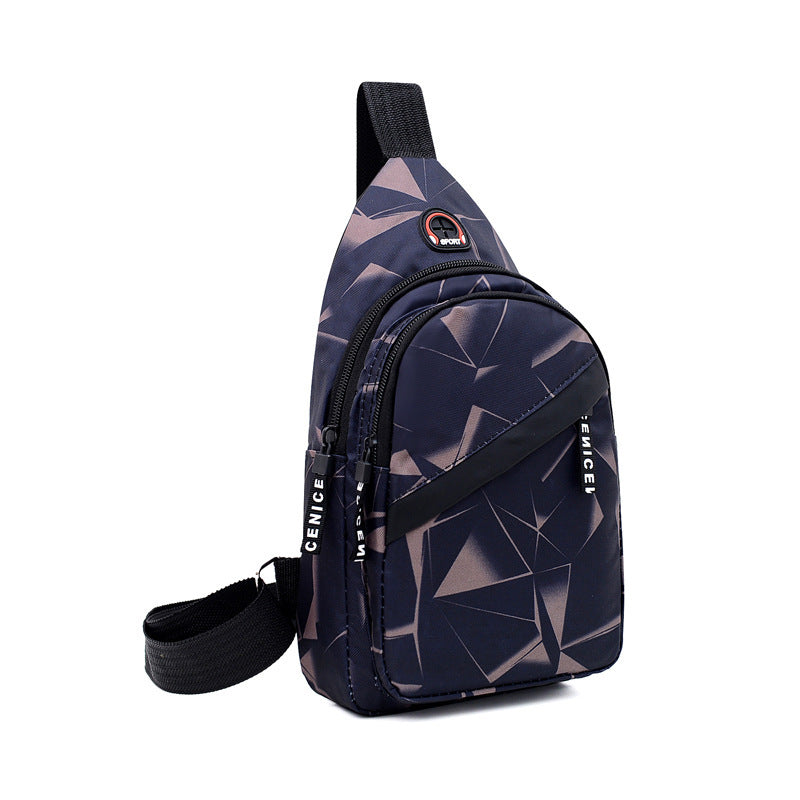 Print Sling Chest Bag For Men Crossbody Bag With Earphone Hole Design