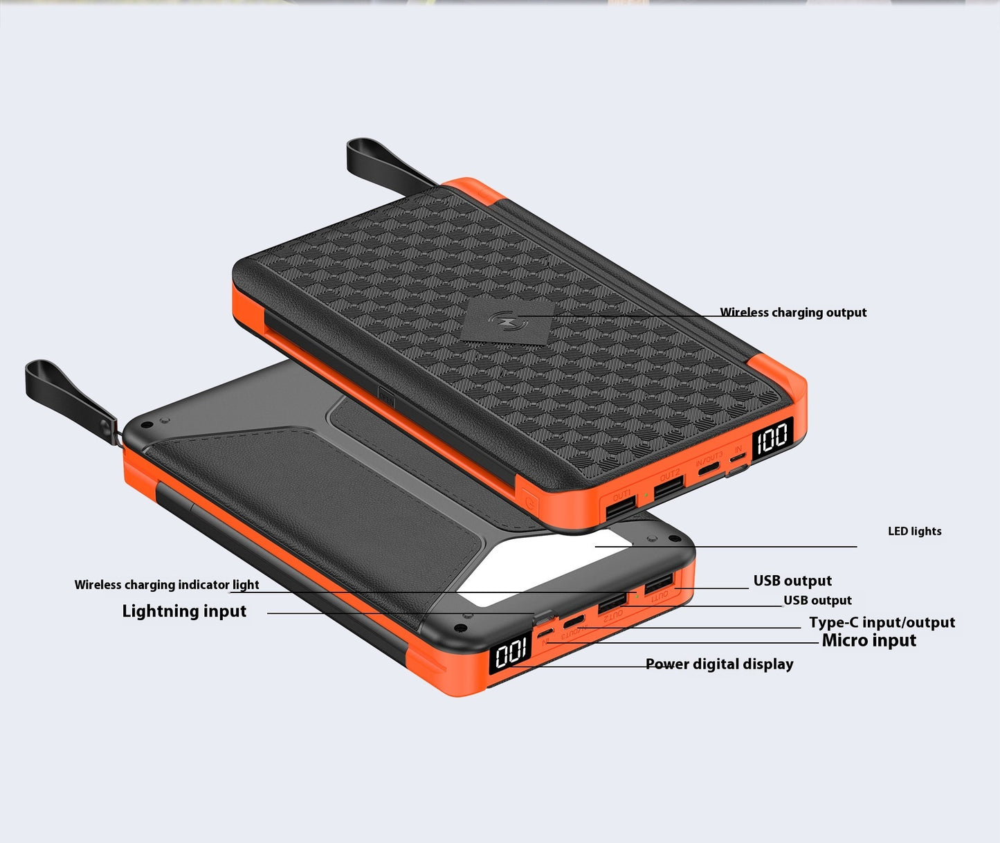 Large Capacity Outdoor Folding Solar Panels Wireless Power Bank