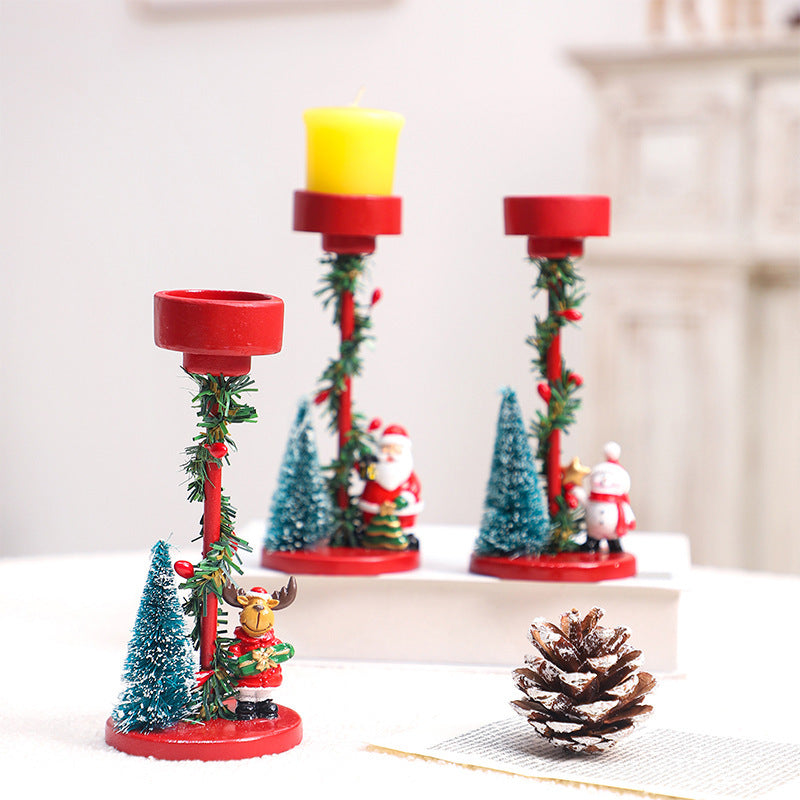 Christmas Decorations Desktop Resin Christmas Tree Elderly Candlestick